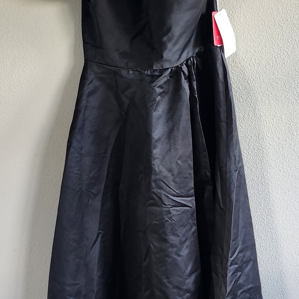 A-line One Shoulder Floor-Length Satin Bridesmaid/ Formal Dress - Picture 5 of 12